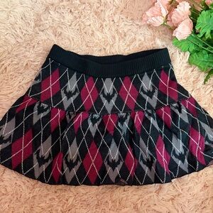 Dolls Kill The Grave Girls Bat Vampire Pink Argyle Skirt Alt Goth  Sz XS